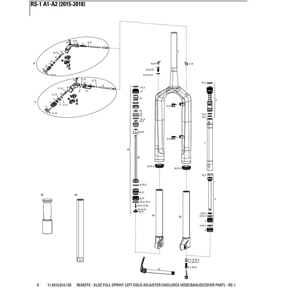 Rock Shox Guld Rs-1 Remote Xloc Full Sprint Vänsterjusterare, Black, One Size Rock Shox Guld Rs-1 Remote Xloc Full Sprint Vänsterjusterare, Black, One Size