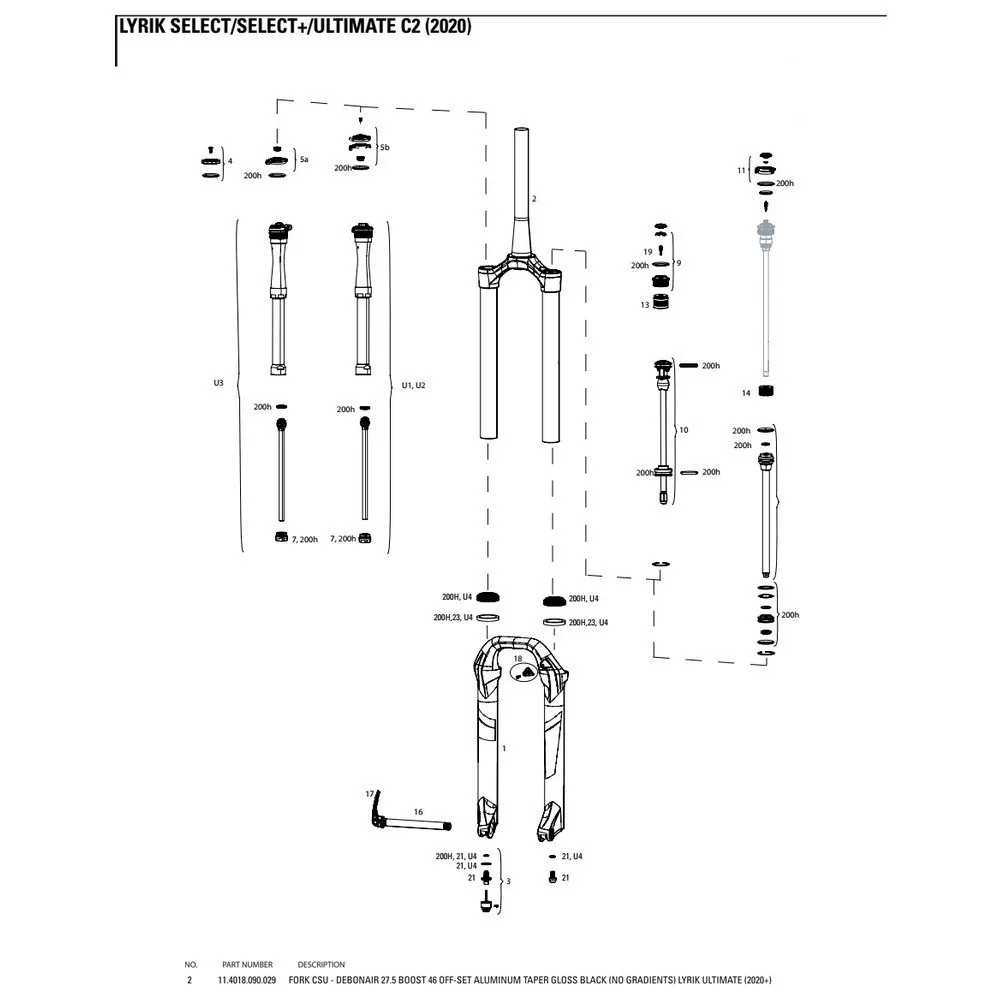 Rock Shox Kronrör/styrrör/Överrör Debonair 46 Offset För Lyrik Ultimate, Black, 27.5" Rock Shox Kronrör/styrrör/Överrör Debonair 46 Offset För Lyrik Ultimate, Black, 27.5"