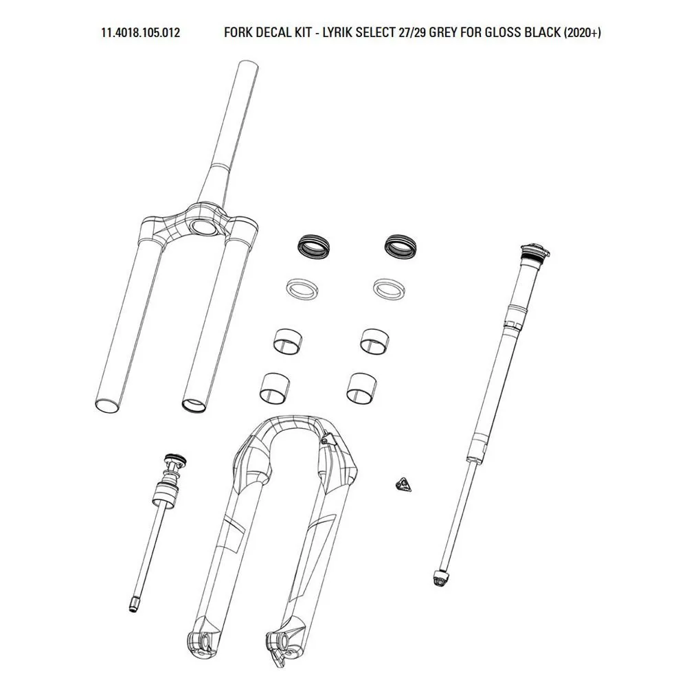 Rock Shox Lyrik Select Klistermärkesset, Grey for gloss black, 27.5-29" Rock Shox Lyrik Select Klistermärkesset, Grey for gloss black, 27.5-29"