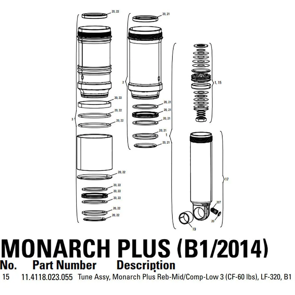 Rock Shox Monarch Plus Ml3 320 Servicekit, Black, One Size Rock Shox Monarch Plus Ml3 320 Servicekit, Black, One Size