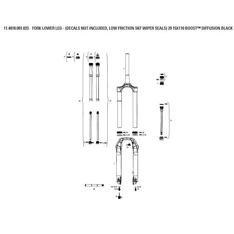 Rock Shox Pike B1-b2/select/select Plus B3/revelation Flask Gaffel Sänks
