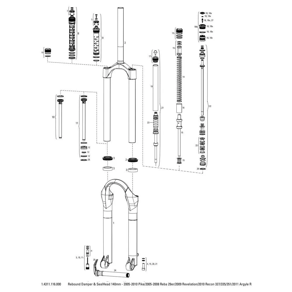 Rock Shox Pike/reba 29´´/revelation Rebound-dämpare+tätningshuvud 140 Mm, Silver / red / black, One Size Rock Shox Pike/reba 29´´/revelation Rebound-dämpare+tätningshuvud 140 Mm, Silver / red / black, One Size
