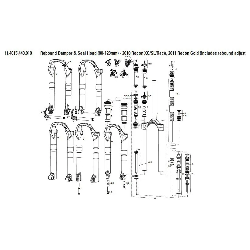 Rock Shox Recon Xc/sl/race 80/120 Mm Gaffel Fjäder Tätning, Black, One Size