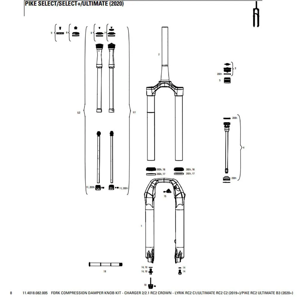 Rock Shox RockShox Knob Kit, Black, One Size Rock Shox RockShox Knob Kit, Black, One Size