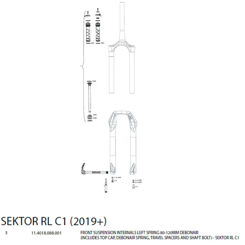 Rock Shox Sektor Rl Remote Gaffel Sänks, Silver / black, One Size Rock Shox Sektor Rl Remote Gaffel Sänks, Silver / black, One Size