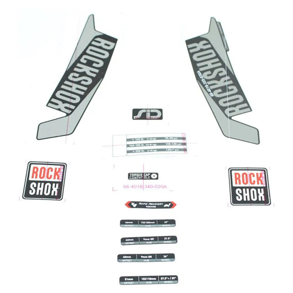 Rock Shox Sid 26/27.5/29´´ Klistermärkesset, Silver / black, One Size