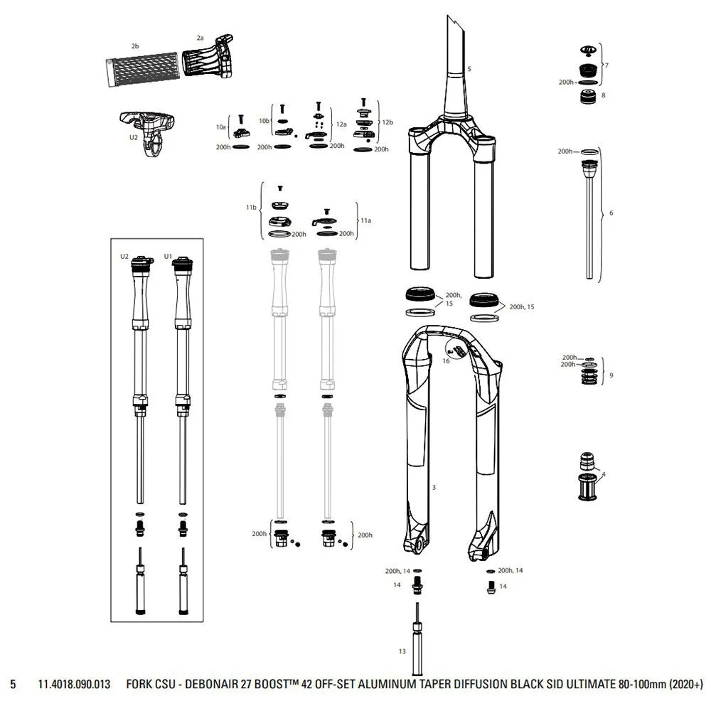 Rock Shox Sid Ultimate Manual Boost 15x110 Mm 42 Offset Debon Air Mtb-gaffel
