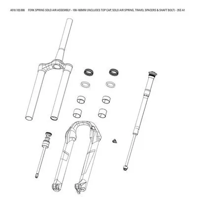 Rock Shox Solo Air 29/27.5´´ Servicekit, Silver, 100-160mm Rock Shox Solo Air 29/27.5´´ Servicekit, Silver, 100-160mm
