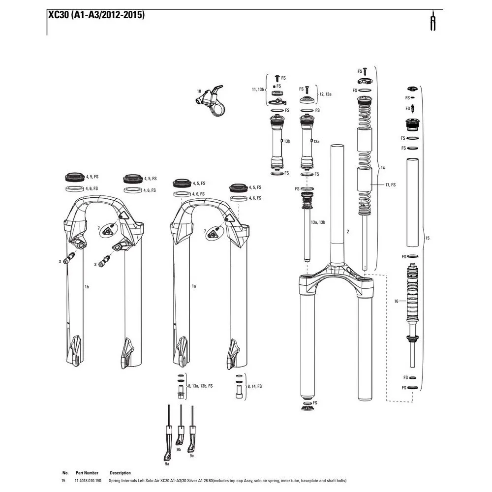 Rock Shox Solo Air Xc30 26 80 Left Inre Fjäderdelar, Black, One Size Rock Shox Solo Air Xc30 26 80 Left Inre Fjäderdelar, Black, One Size