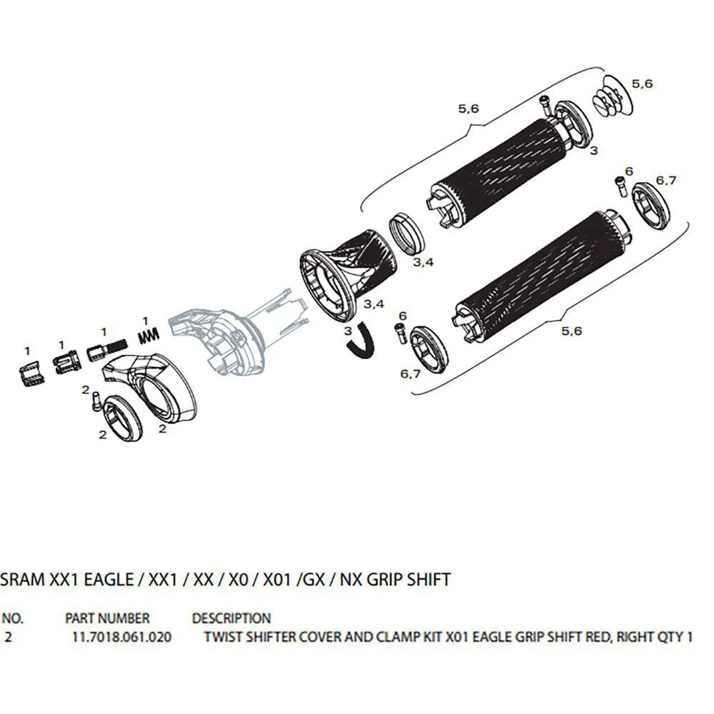 Rock Shox Sram Gripshift X01 Eagle Red Klämma, Black / red, One Size Rock Shox Sram Gripshift X01 Eagle Red Klämma, Black / red, One Size