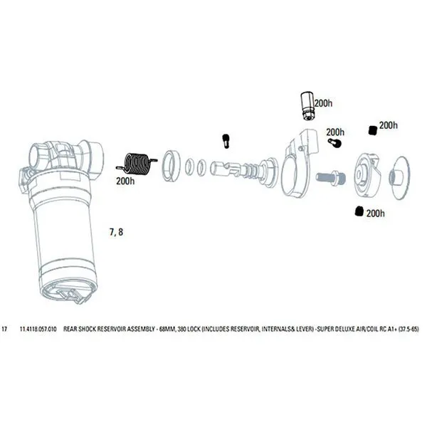 Rock Shox Super Deluxe Rc Corp Kit Med Bakre Stötdämpare
