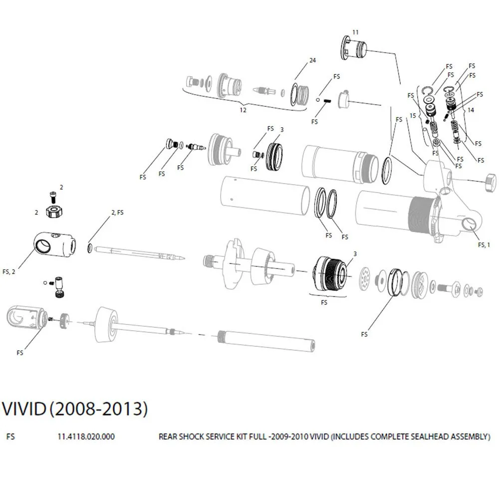 Rock Shox Vivid 09-10 Servicekit, Black, One Size