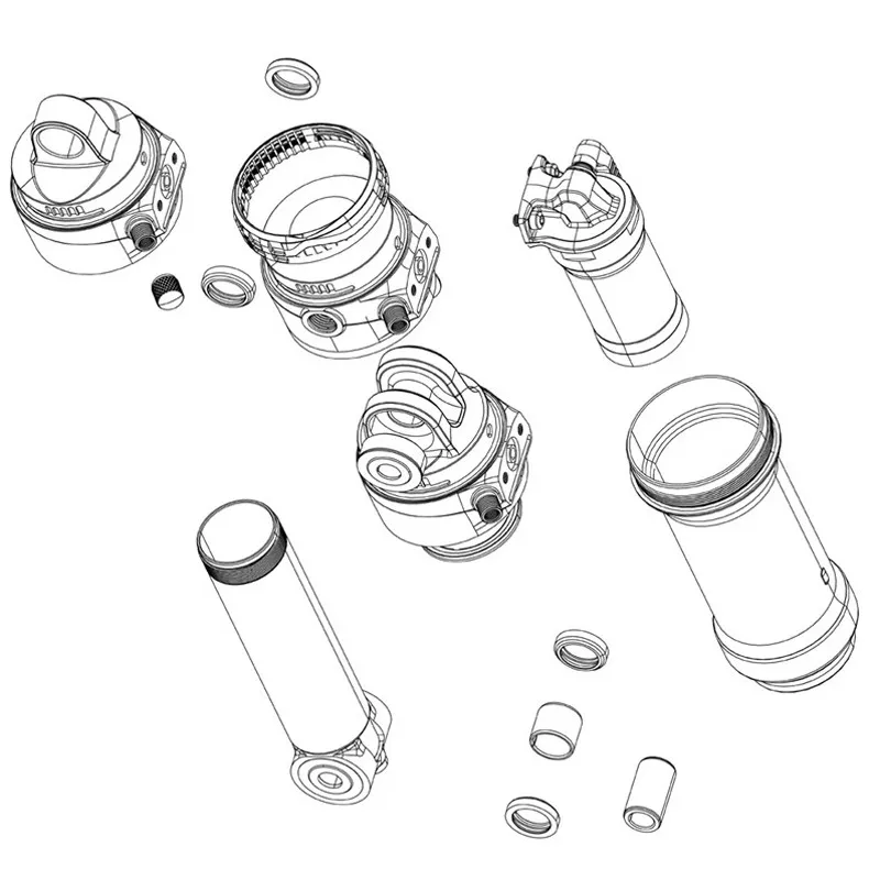 Rock Shox Vivid Coil C1 2025+ Trunnion 37.5-45 Mm Rear Shock Öljettkit, Black, One Size
