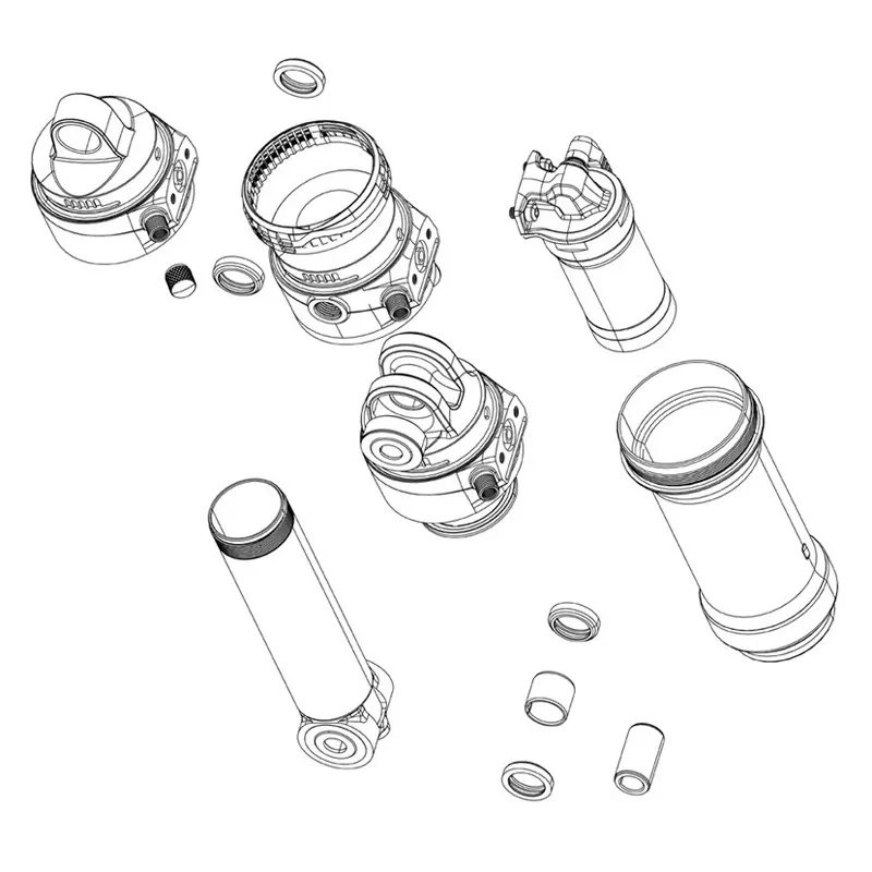 Rock Shox Vivid Coil C1 2025+ Trunnion 47.5-55 Mm Rear Shock Öljettkit, Black, One Size