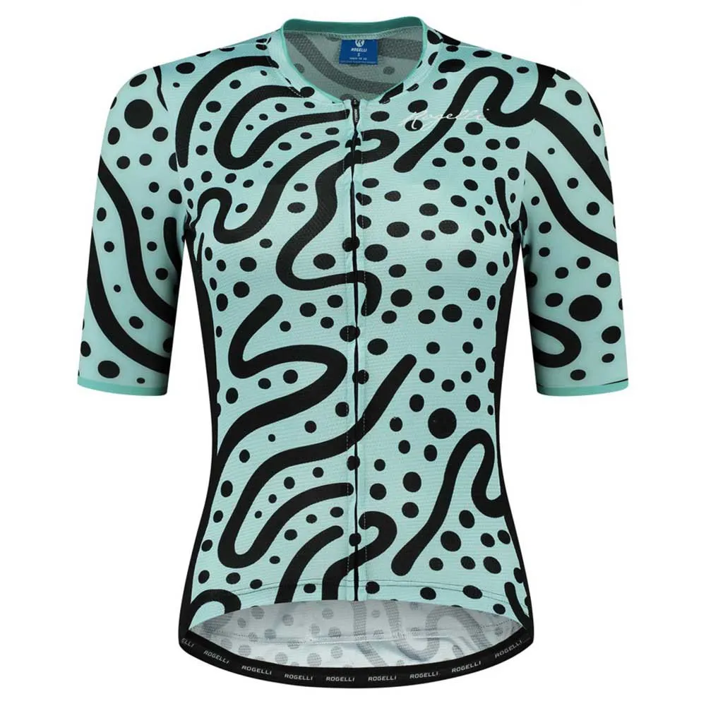 Rogelli Abstract Korta ärmar Cykeltröja, Turquoise / black, XL
