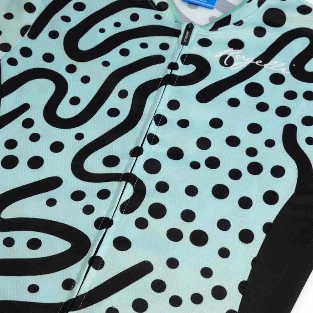 Rogelli Abstract Korta ärmar Cykeltröja, Turquoise / black, XL