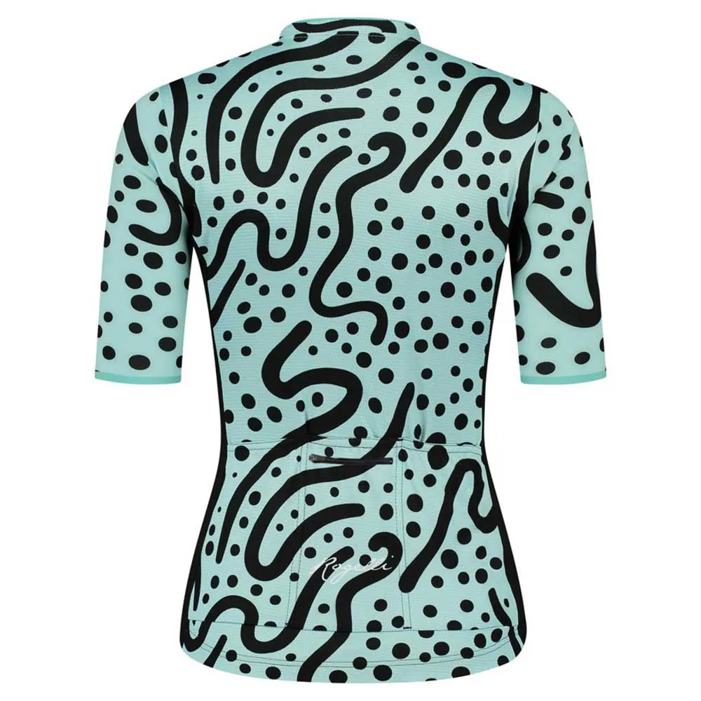 Rogelli Abstract Korta ärmar Cykeltröja, Turquoise / black, XL
