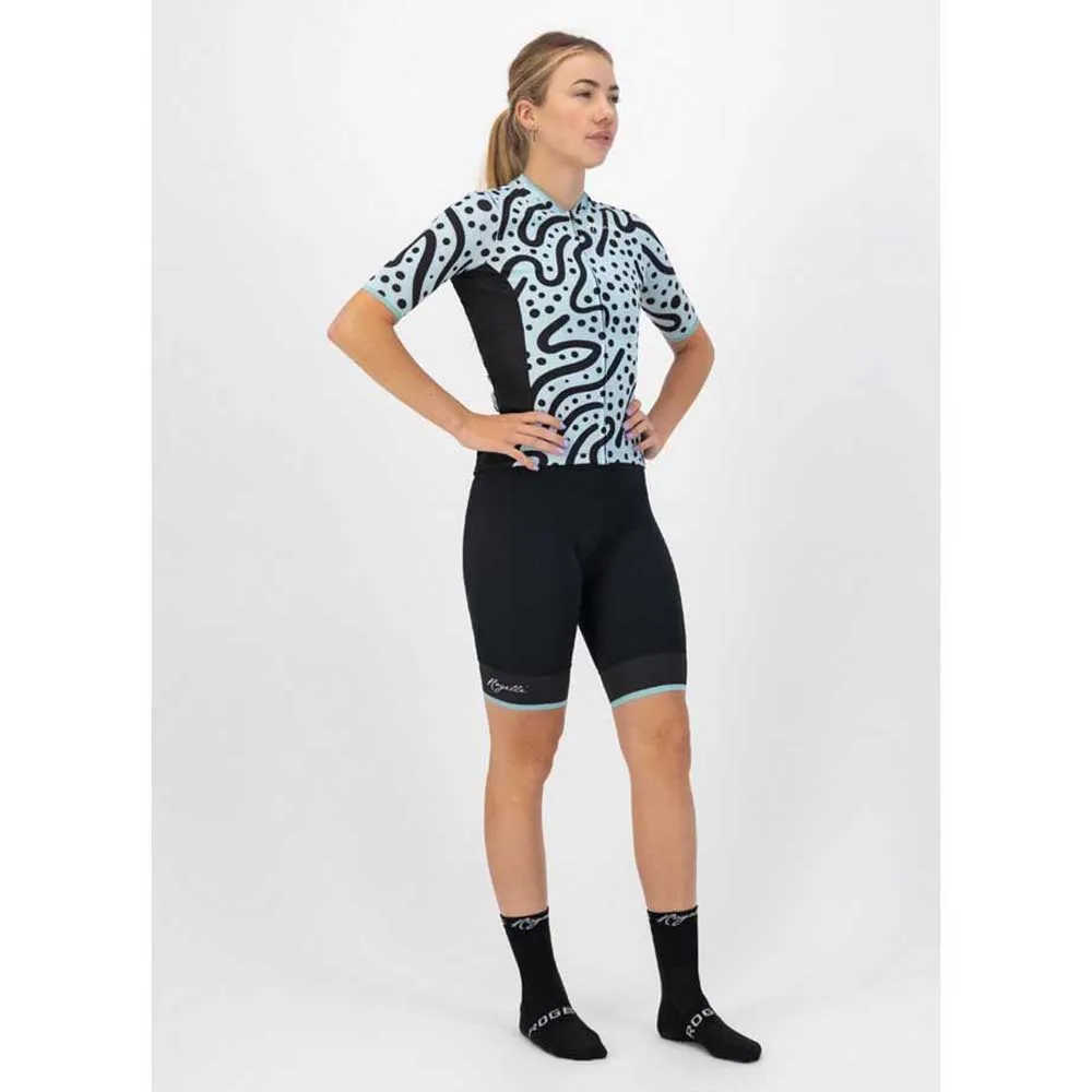 Rogelli Abstract Korta ärmar Cykeltröja, Turquoise / black, XL