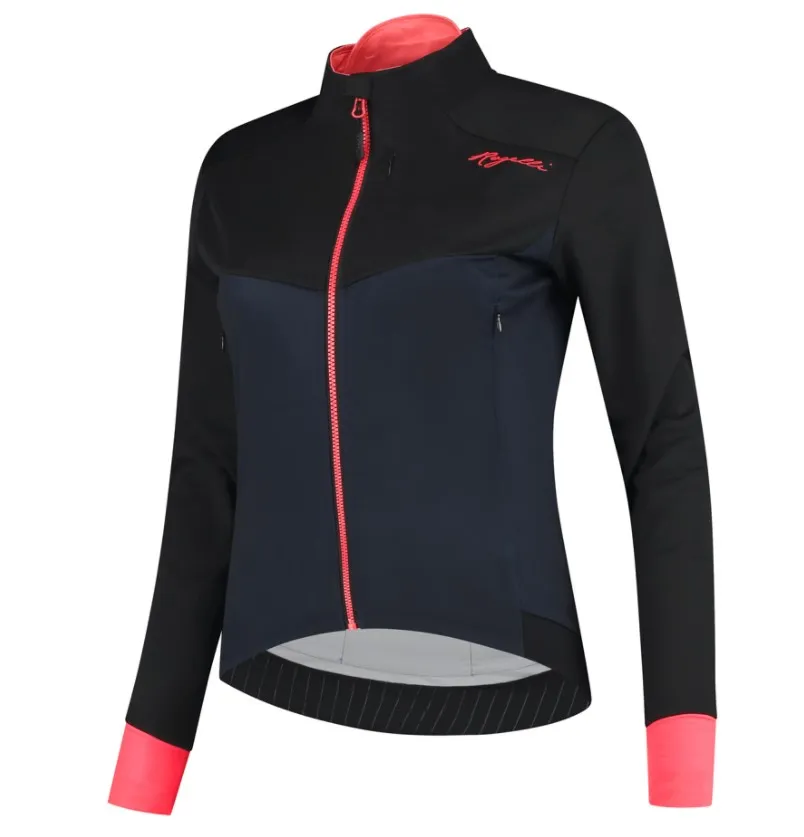 Rogelli Contenta Cykeljacka - Svart/Blå/Koral, Blå/svart