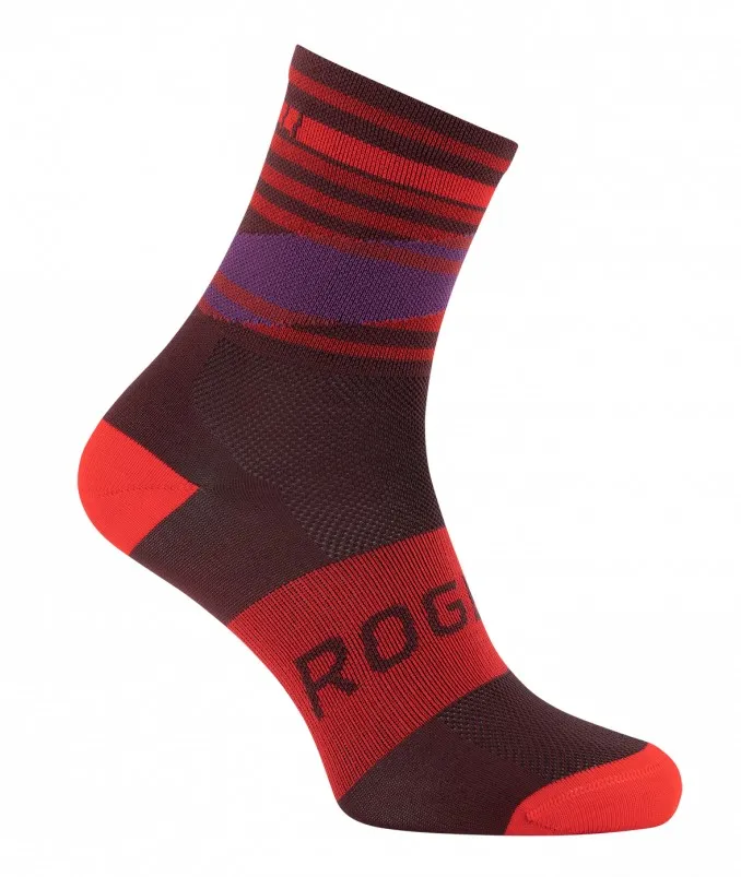 Rogelli Stripe Cykelstrumpor - Bordeaux/Röd, Brun/röd