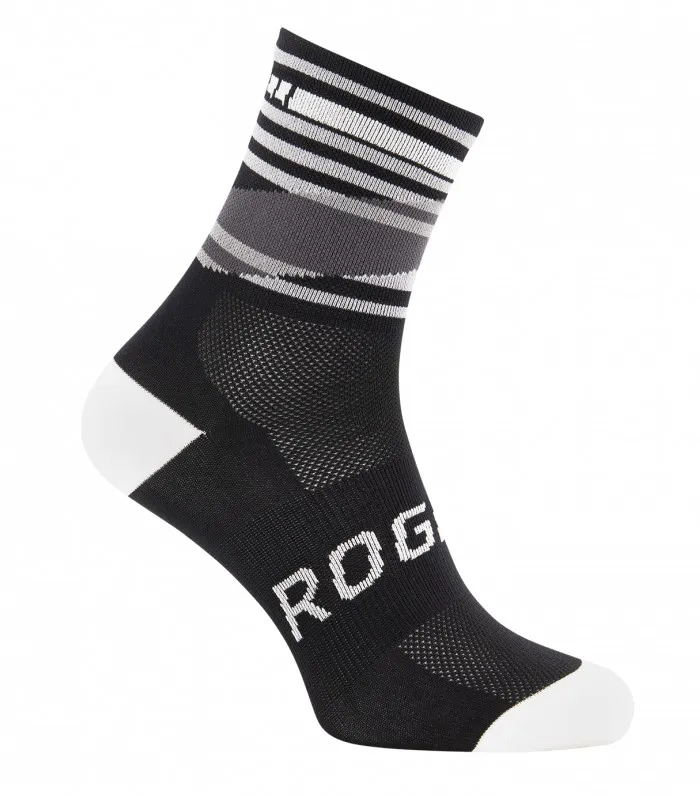 Rogelli Stripe Cykelstrumpor - Svart/Vit, Vit/Svart