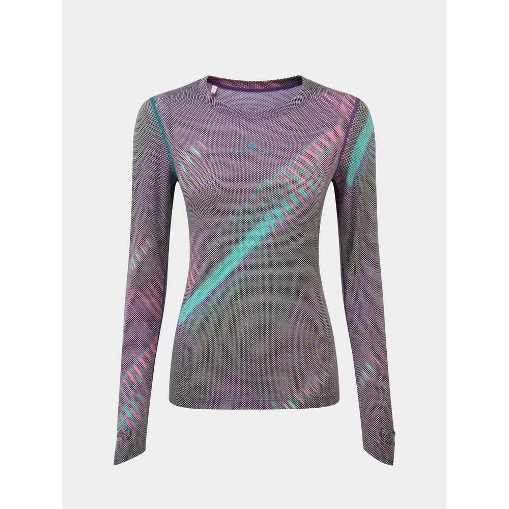 Ronhill Tech Golden Hour T-shirt Med Lång ärm female, Multi lightreflection