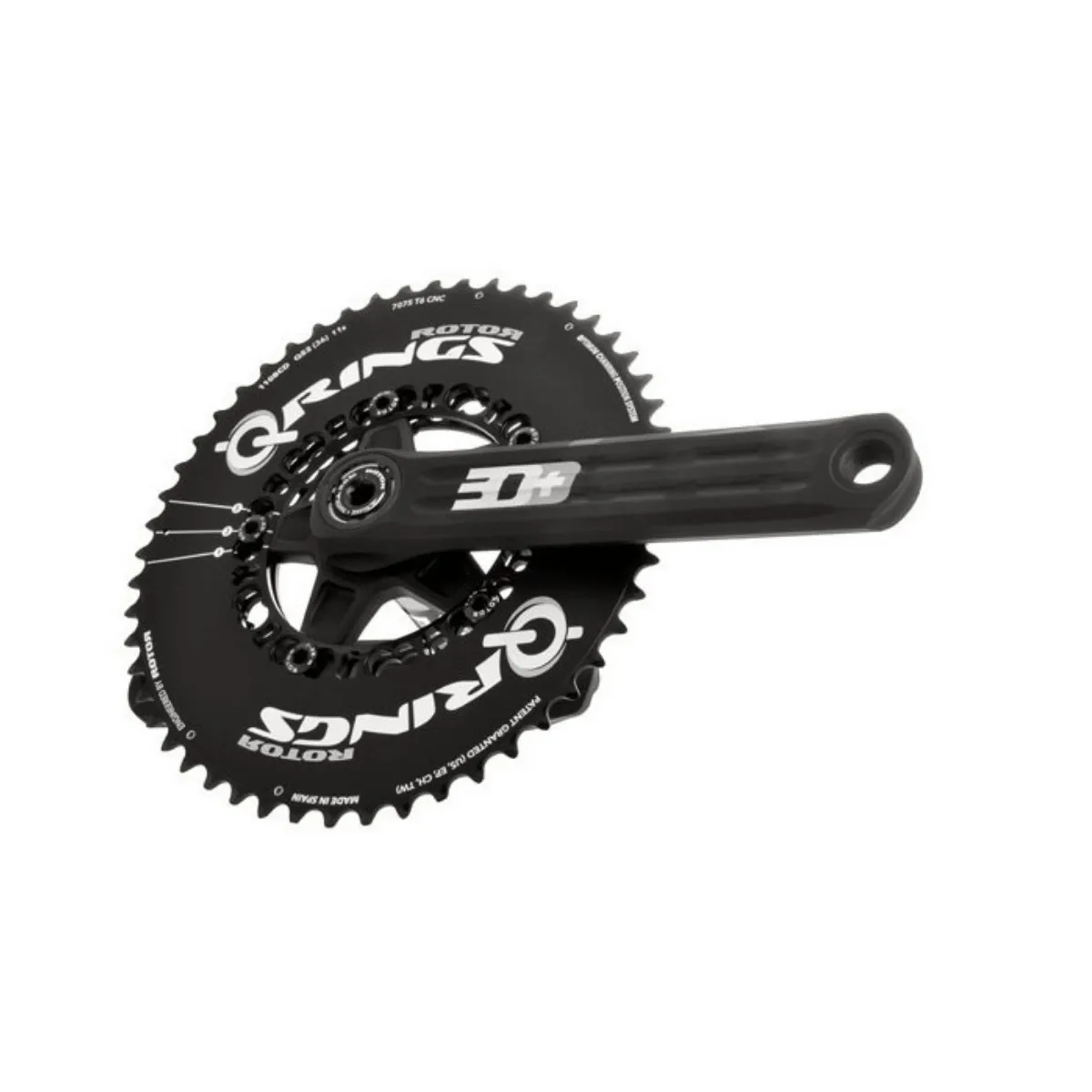 Rotor 3D + cranks with INpower power meter + Q-Rings Aero chainrings, 50/34 Rotor 3D + cranks with INpower power meter + Q-Rings Aero chainrings, 50/34