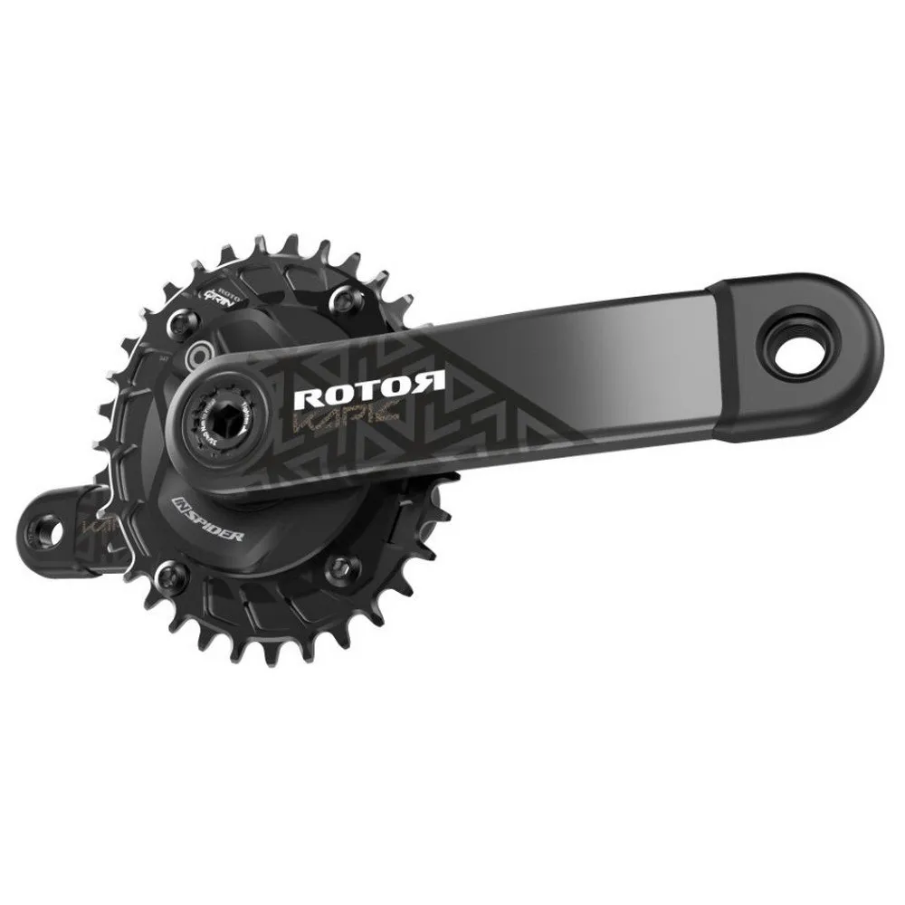 Rotor Inspider Kapic Oval Carbon Vevparti Med Effektmätare, Black, 175mm, 34t