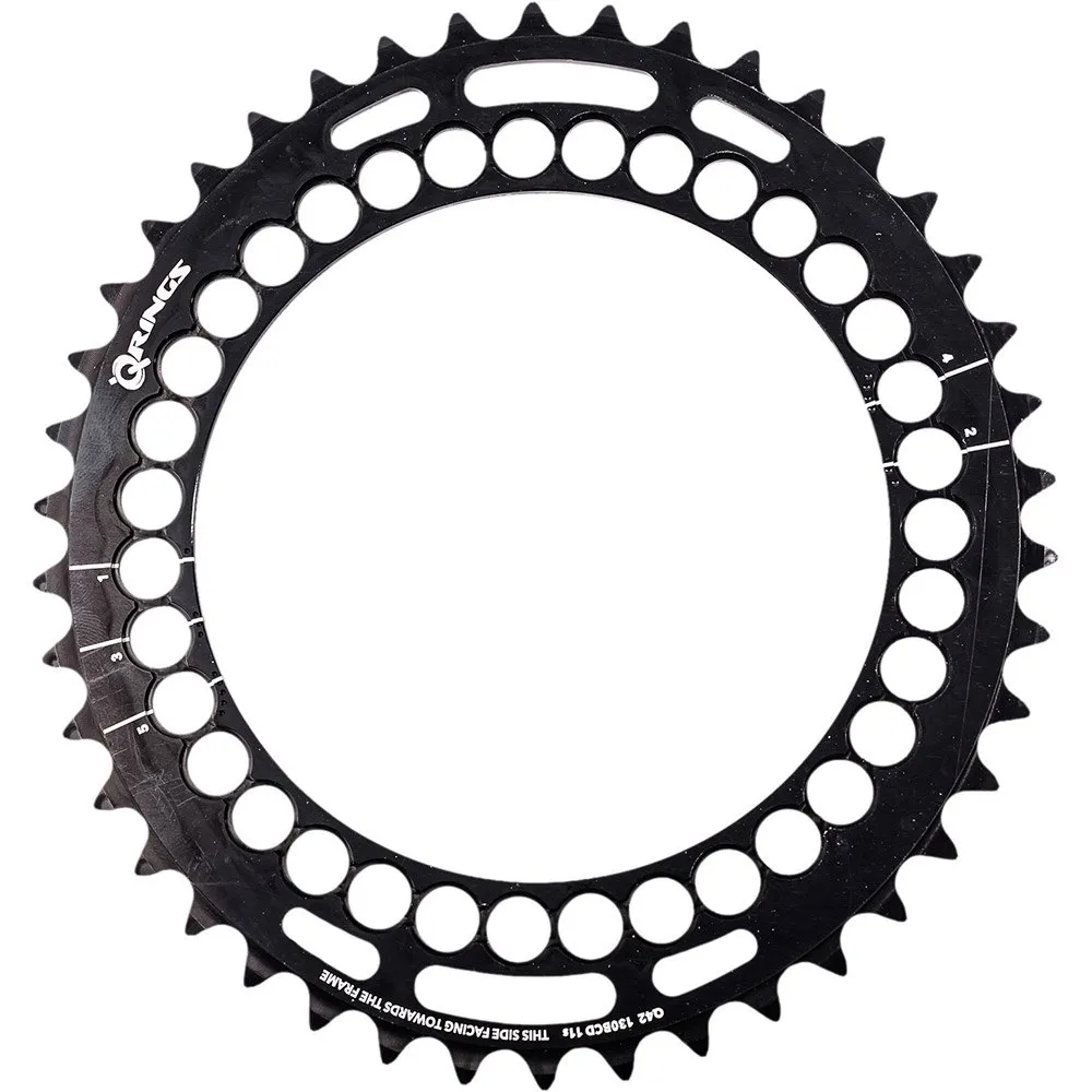 Rotor Q Rings 130 Bcd Outer Aero Kedjehjul, Black, 53t