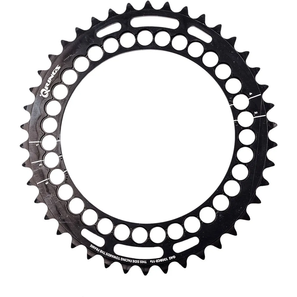 Rotor Q Rings 130 Bcd Outer Aero Kedjehjul, Black, 53t