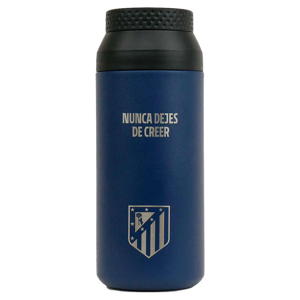 Runbott Atleti ´´nunca Dejes De Creer´´+escudo 350ml Glass Termosflaska, Marine, One Size