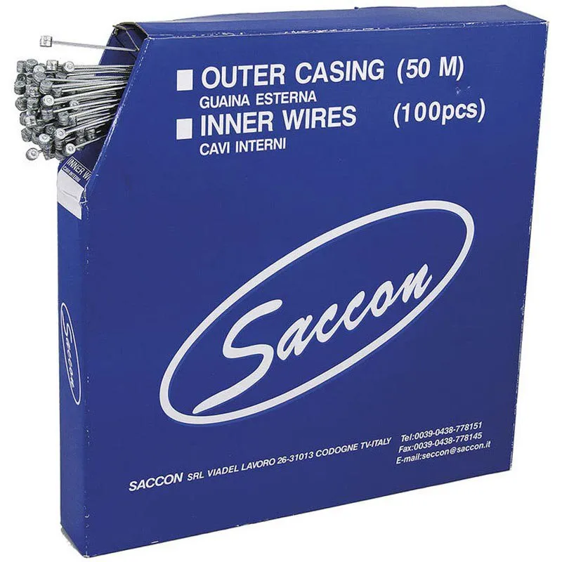 Saccon Mtb Cables Brake Stainless Steel Hammer Bromskabel 100 Enheter, Silver, 1.5 x 2300mm
