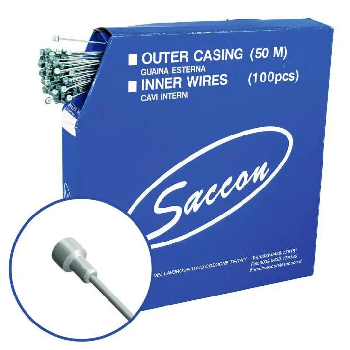 Saccon Road Bromskabel 100 Enheter, Silver, 1.5 x 1800mm