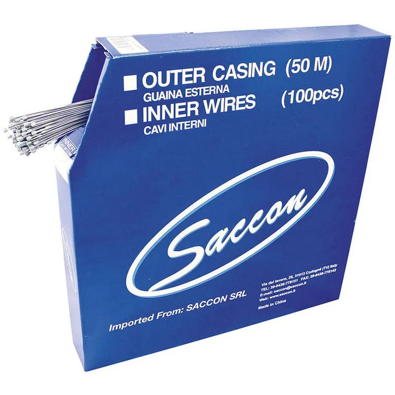 Saccon Stainless Steel Change Cables Växelvajer 100 Enheter, Silver, 1.2 x 2250mm