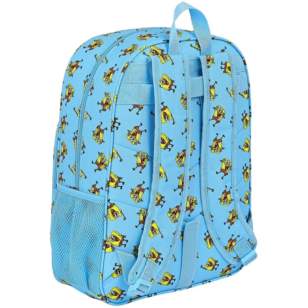 Safta 612191180 Bob Esponja Positive Vibes 14l 42 Cm Ryggsäck Med Hjul, Blue