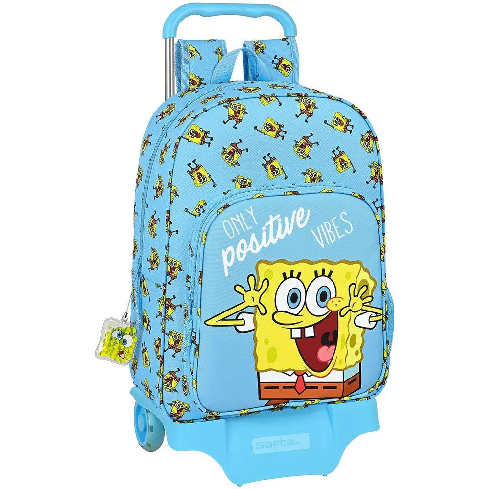 Safta 612191313 Bob Esponja Positive Vibes 14l 42x33x14 Cm Ryggsäck Med Hjul, Blue