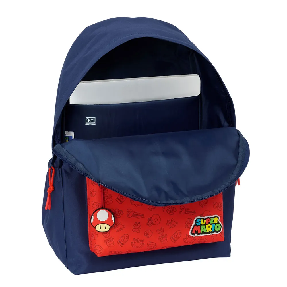 Safta 612508775 14.1´´ Super Mario Trick 17.30l 22x39x10 Cm Ryggsäck, Multicolor
