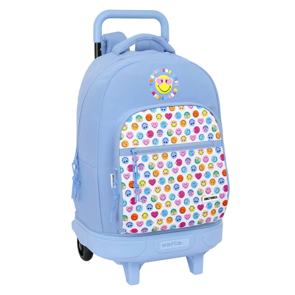 Safta Compact Smiley World Joyful Ryggsäck Med Hjul, Multicolor