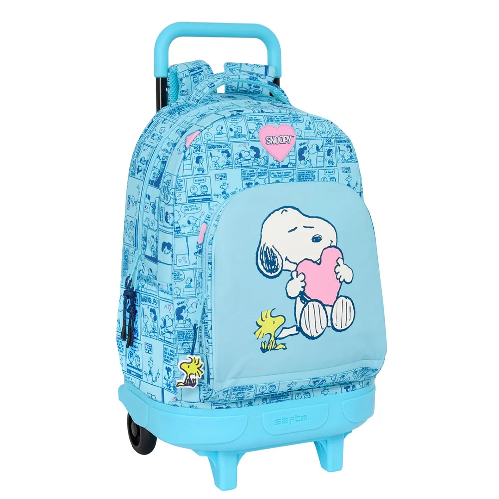 Safta Compact Snoopy Love Ryggsäck Med Hjul, Multicolor