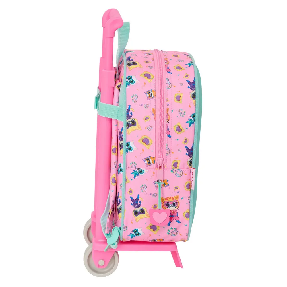 Safta Mini With Wheels Superkitties Ryggsäck Med Hjul, Multicolor