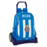 Safta Rcd Espanyol 22.5l Evolution Ryggsäck Med Hjul, White / blue