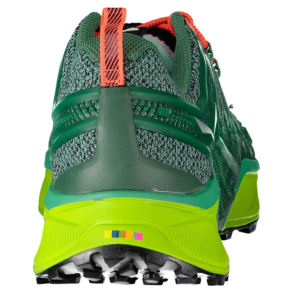 Salewa Dropline Trailskor female, Feld green / fluo coral