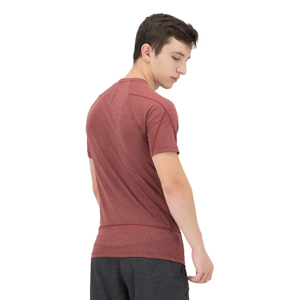 Salomon Cross Run Graphic T-shirt Med Korta ärmar male, Cabernet / dark denim / heather