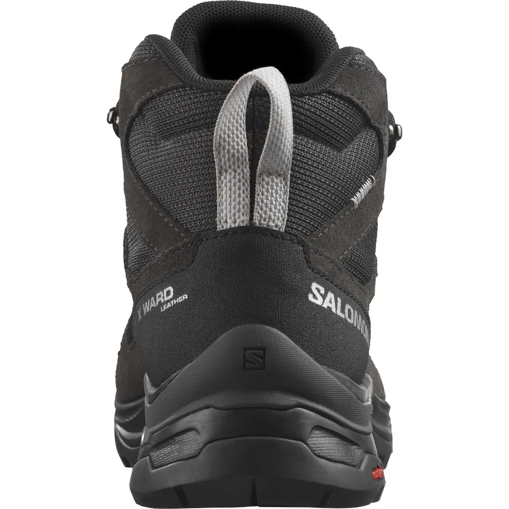 Salomon X-ward Leather Mid Goretex Vandringsskor, Ebony / phantom / black
