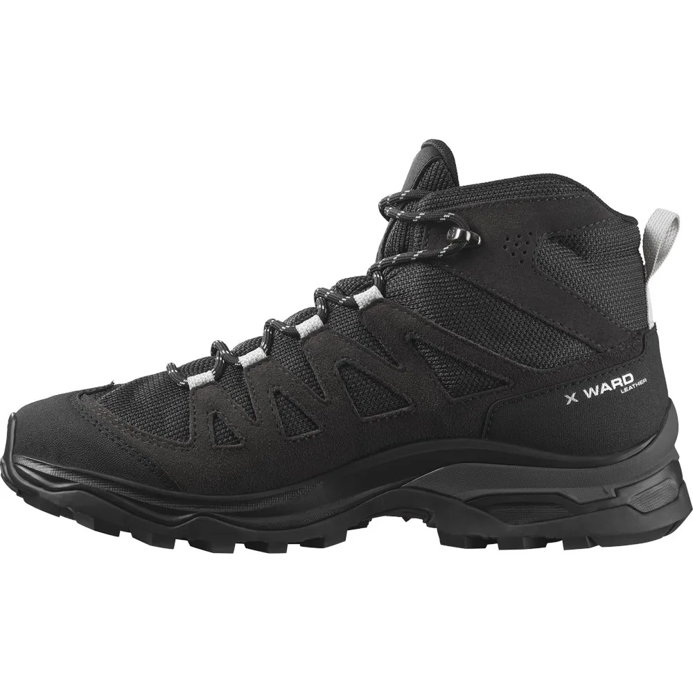Salomon X-ward Leather Mid Goretex Vandringsskor, Ebony / phantom / black