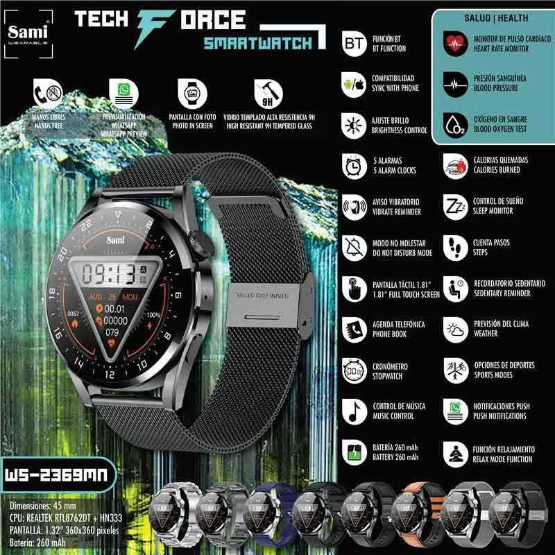 Sami Techforce Ws2369mn Smartklocka, Black