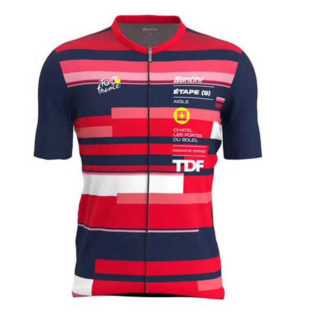 Santini Aigle Tour De Fance Official Korta ärmar Cykeltröja, Print