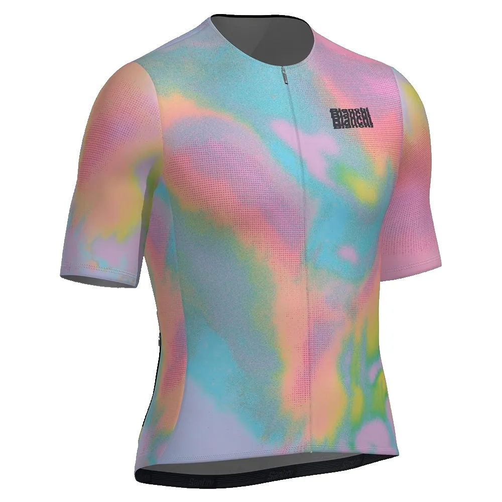Santini Bianchi Milano Pop 2025 Korta ärmar Cykeltröja