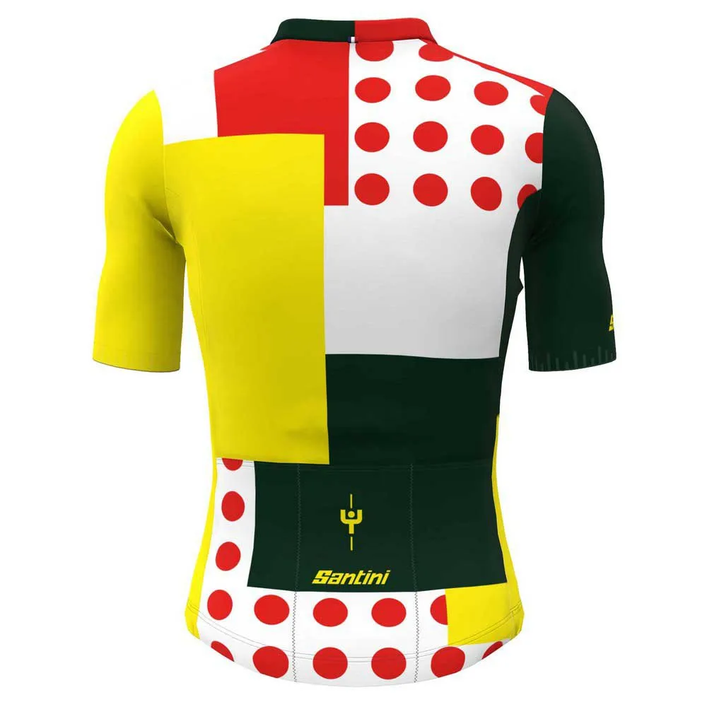 Santini Combo Tour De France Official General Leader Korta ärmar Cykeltröja