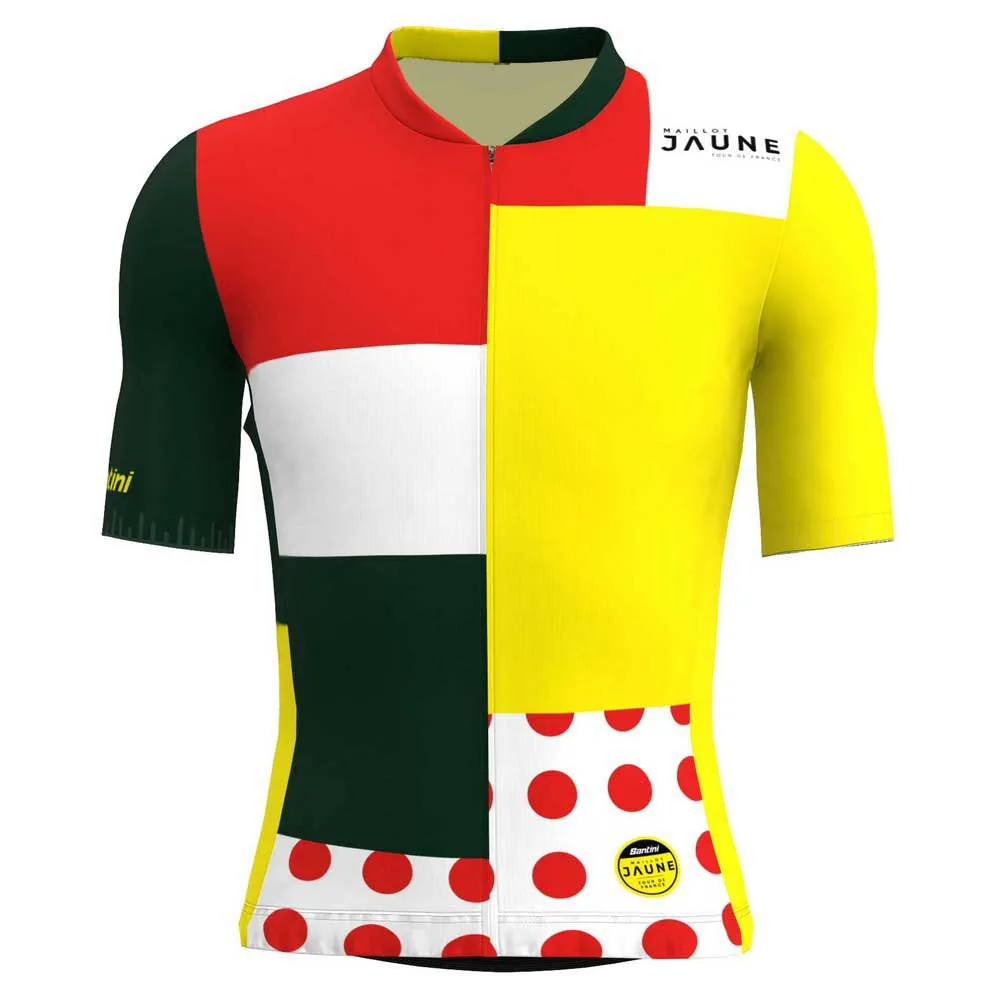 Santini Combo Tour De France Official General Leader Korta ärmar Cykeltröja